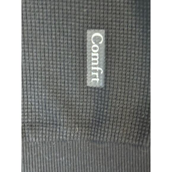 Comfrt Waffle Lounge Long Sleeve Pullover Black Onyx Unisex Sz XS Cozycore Shirt - Picture 4 of 8